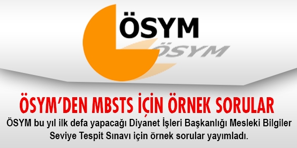 ÖSYM'den MBSTS için örnek sorular