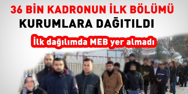 36 bin kadronun 1.217'si dağıtıldı