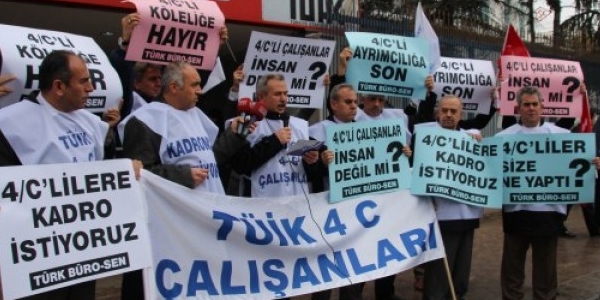 TÜİK binası önünde 'kadro' eylemi