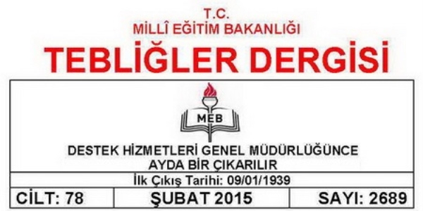 2015 �ubat ay� tebli�ler dergisi yay�mland�