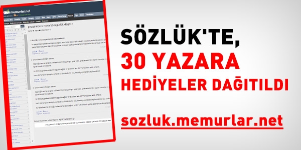 Sözlükte, 30 yazara hediyeler dağıtıldı