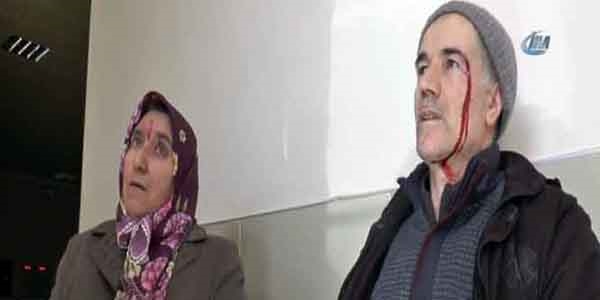 Karı koca adliye önünde dayak yedi