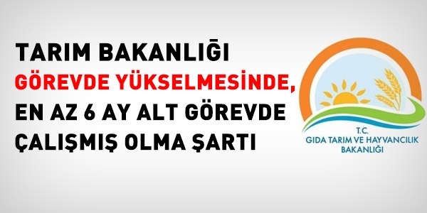 Tarım görevde yükselmesinde, alt görevde çalışma şartı 6 ay