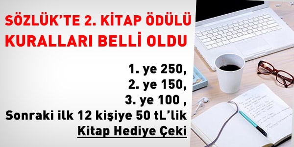 Sözlükte, 2. kitap ödülü miktarları ve kuralları belli oldu