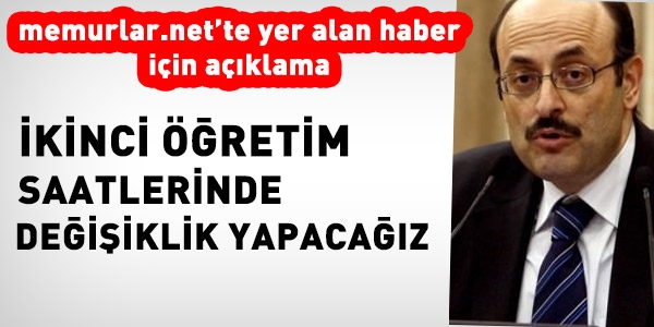 2. öğretimin saatlerine düzenleme sinyali