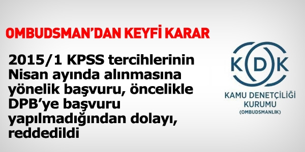 Ombudsman'dan, 2015/1 KPSS tercihleri cevab