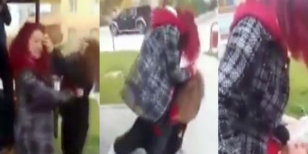 Liseli kızlar kavga etti erkekler bahis oynadı! / Video