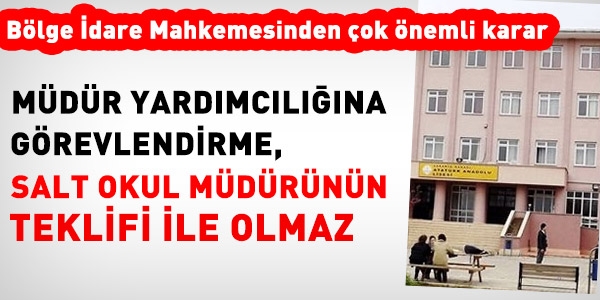 Okul müdür yardımcılığıyla ilgili çok önemli karar