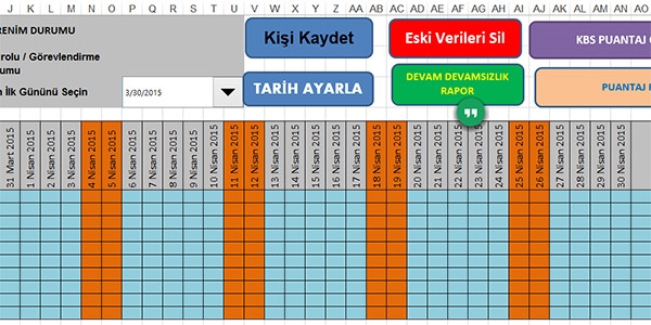 Ek Ders devam takip ve puantaj programı (KBS)