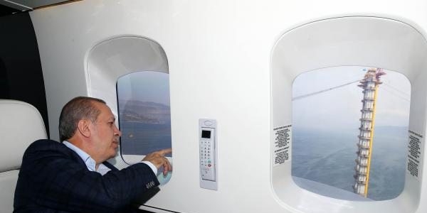 Erdoan helikopterden kpry inceledi