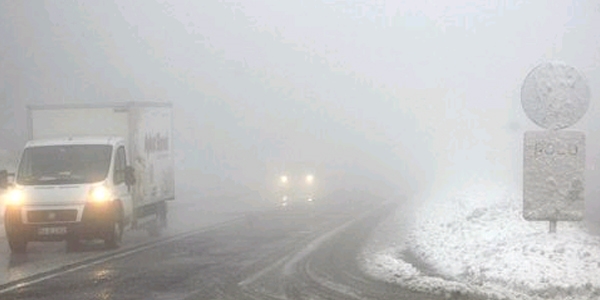 Bolu Dağı'nda kar ve sis