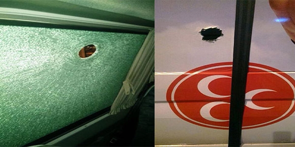 Siirt'te MHP'nin seçim aracına taşlı saldırı