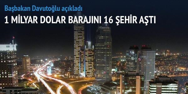 1 milyar dolar barajını 16 şehir aştı