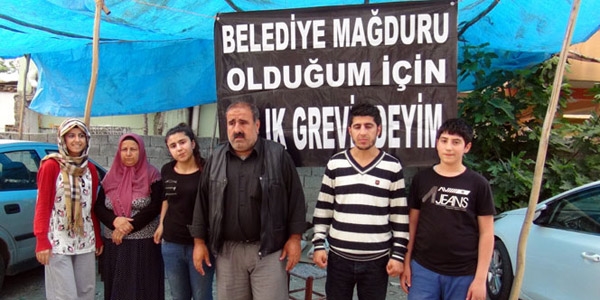 Belediye 130 bin TL ceza kesince açlık grevine başladı