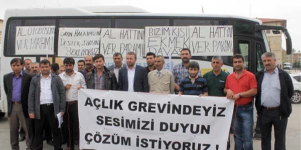 Özel halk otobüsü şoförleri açlık grevine başladı
