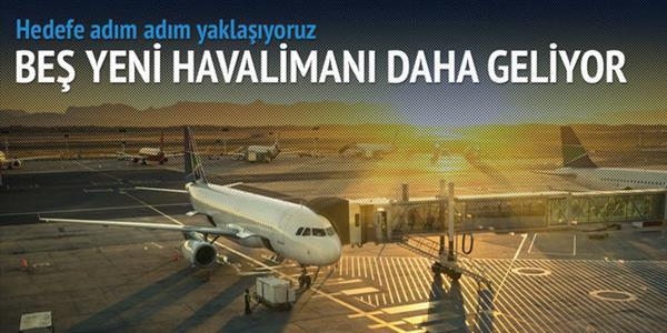 Beş yeni havalimanı geliyor