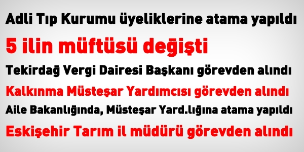 29/05/2015 tarihli atama kararları