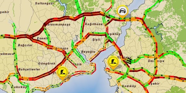 İstanbul'da yağış sonrası trafik kilitlendi