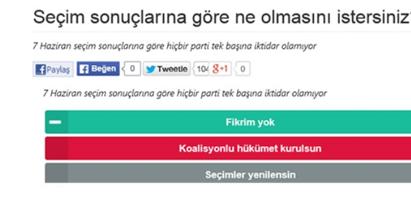 ANKET- Seçim sonuçlarına göre ne olsun istersiniz?