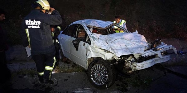 Tekirdağ'da otomobil takla attı: 1 ölü, 1 yaralı