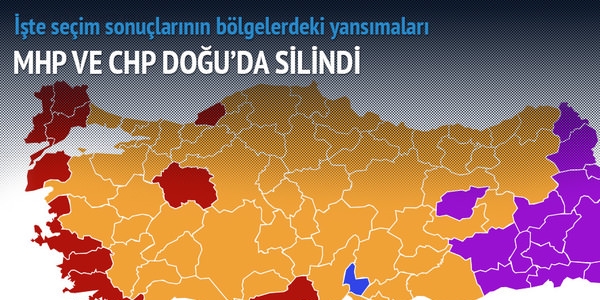 Ak Parti'nin oylar douda HDP'ye  Anadolu'da MHP'ye kayd