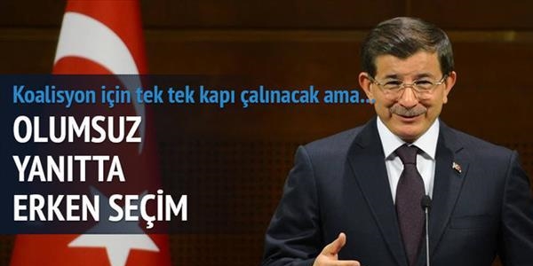 Davutoğlu, koalisyon için partilere gidecek