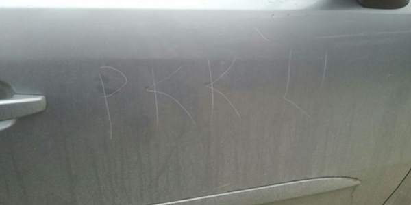 Müdürün aracına 'PKK'lı diye yazan memura gözaltı