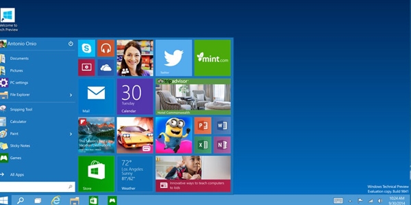Windows 10'u test edenlere mjde