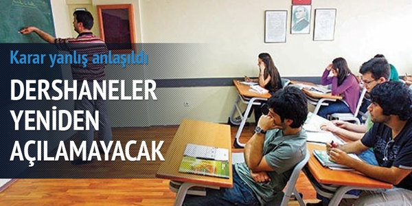 Dershaneler açılamayacak iddiası