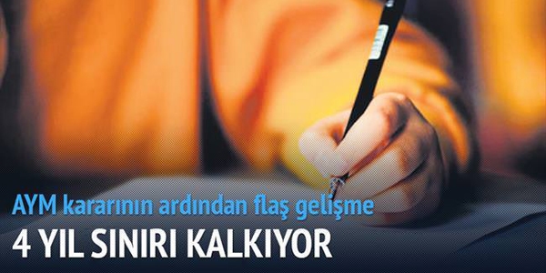 Okula dönüşümde 4 yıl sınırı kalkıyor
