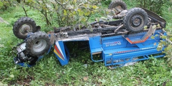Ordu'da tarım aracı devrildi: 1 ölü, 3 yaralı