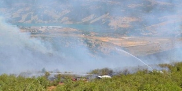 Komando tugayı yakınlarında yangın
