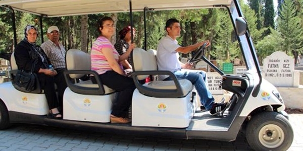 Kampüste golf arabası konforu