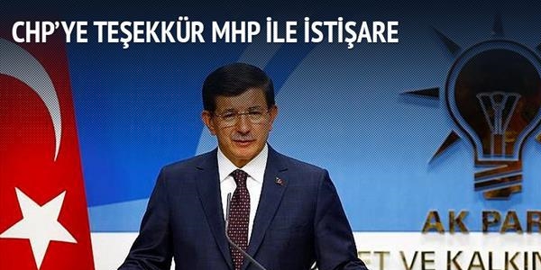 CHP'ye teşekkür MHP ile istişare