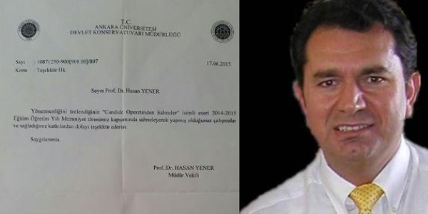 Müdürden 'kendine' teşekkür yazısı