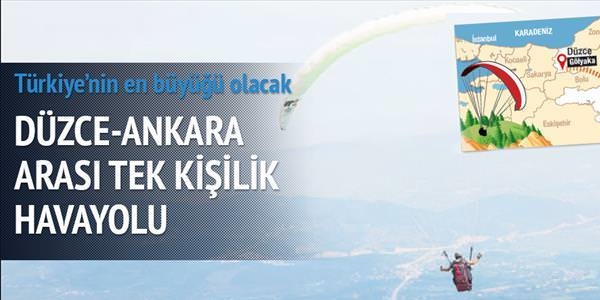 Dzce-Ankara tek kiilik hava yolu