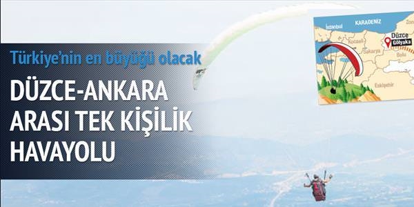 Düzce-Ankara tek kişilik hava yolu