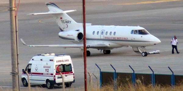Yanan sürücü Ambulans uçakla Erzurum'a sevk edildi