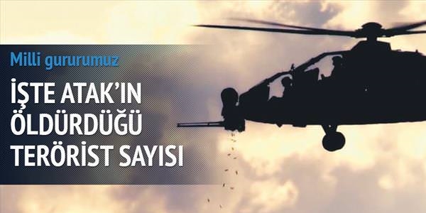 ATAK helikopteri 500'den fazla PKK'lıyı öldürdü
