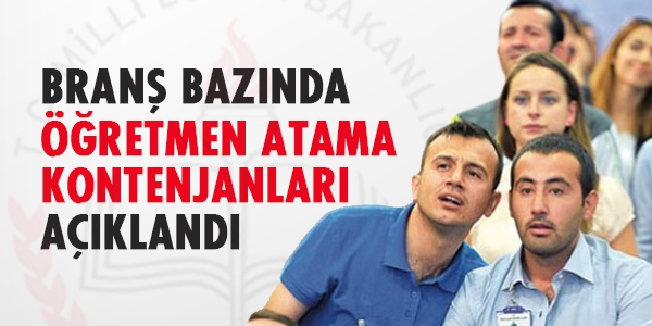 İşte 37 bin öğretmen atama kadrosunun branş dağılımı