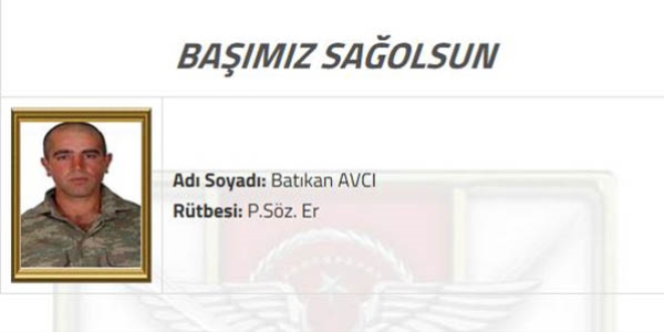 Akar'dan şehit piyade er Batıkan Avcı için taziye mesajı