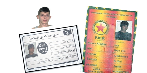 PKK'lınn üzerinden DAEŞ kimliği çıktı!