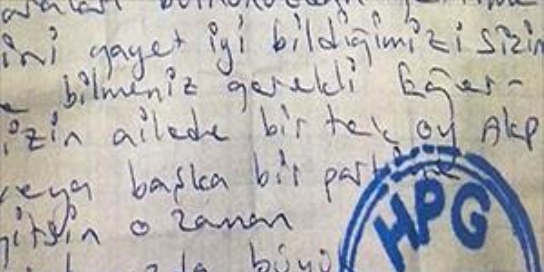 PKK seçmenleri böyle tehdit etti