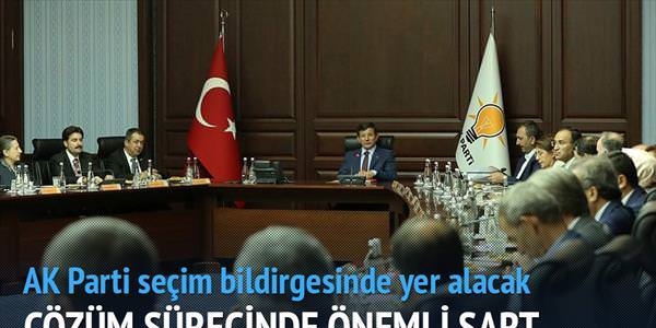 Çözüm sürecine silah bırakma şartı
