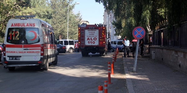 Askerlik şubesinde yangın tüpü bomba gibi patladı
