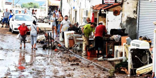 Bodrum'da sel felaketinin izleri silinmeye çalışılıyor