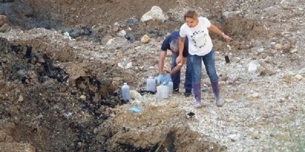 Taşocağında 12 kamyon dolusu kimyasal atık bulundu