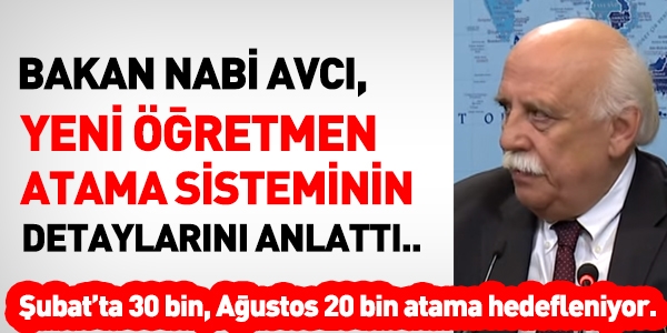 MEB, Şubat'ta 30 bin, Ağustos'ta 20 bin atama planlıyor
