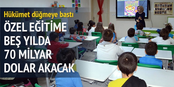 Özel eğitime beş yılda 70 milyar dolar akacak