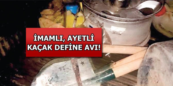 Cinli defineye imamla gittiler!